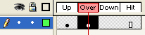 Keyframe insertion in a button symbol.