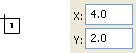 Placing the text field on round coordinates.