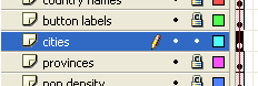 A keyframe selected in an unlocked layer.