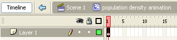 Timeline of a movie clip.