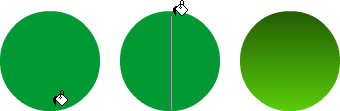 Filling a circular shape with a linear gradient tool in Adobe Flash.