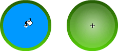 Applying a radial gradient fill to a shape in Adobe Flash.