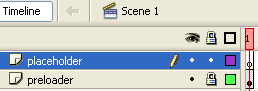 Adding a second layer on the main scene in Flash.