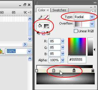 Beginning to adhust the radial fill.