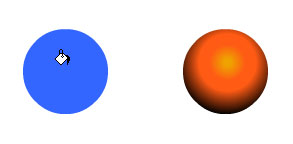 Filling the circle with the radial fill.