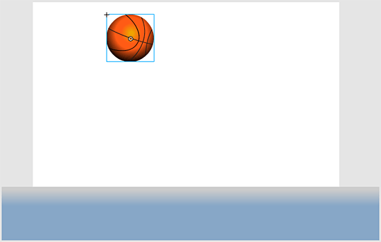 Placing the ball into the initial position.