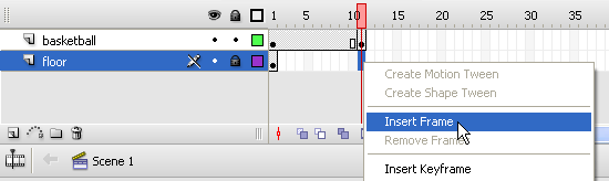 Inserting a simple frame in your timeline.