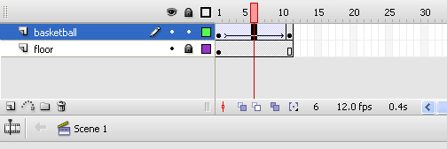 Your fist motion tween made in Flash CS3.